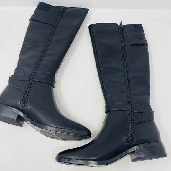 Naturalizer Womens Size 5M Faux Leather Sahara Riding Boots in Black $164 - Picture 3 of 6